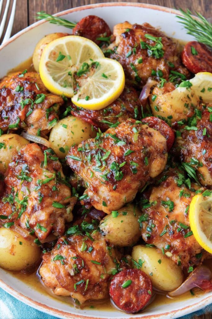 Mary Berry Mediterranean Chicken Thighs with Chorizo Recipe