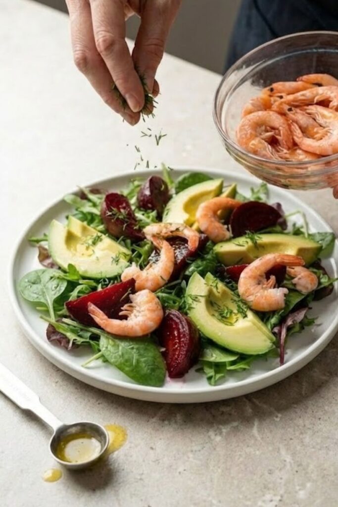 Mary Berry Beetroot, Avocado and Prawn Salad Recipe