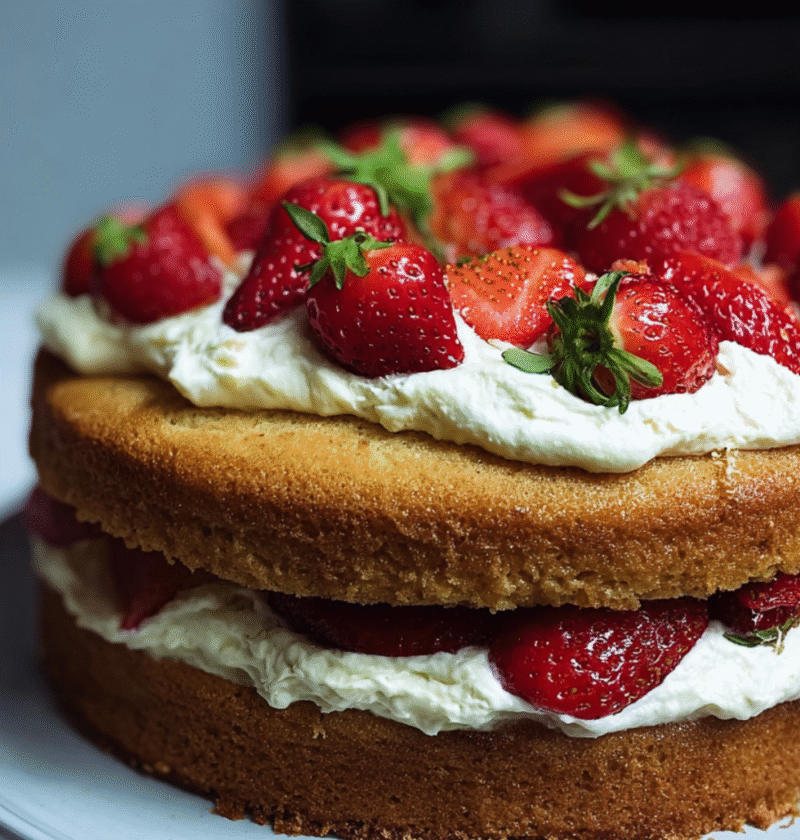 Mary Berry Victoria Sponge with Fresh Cream and Strawberries Recipe