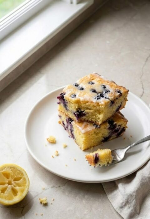Mary Berry Lemon and Blueberry Traybake Recipe
