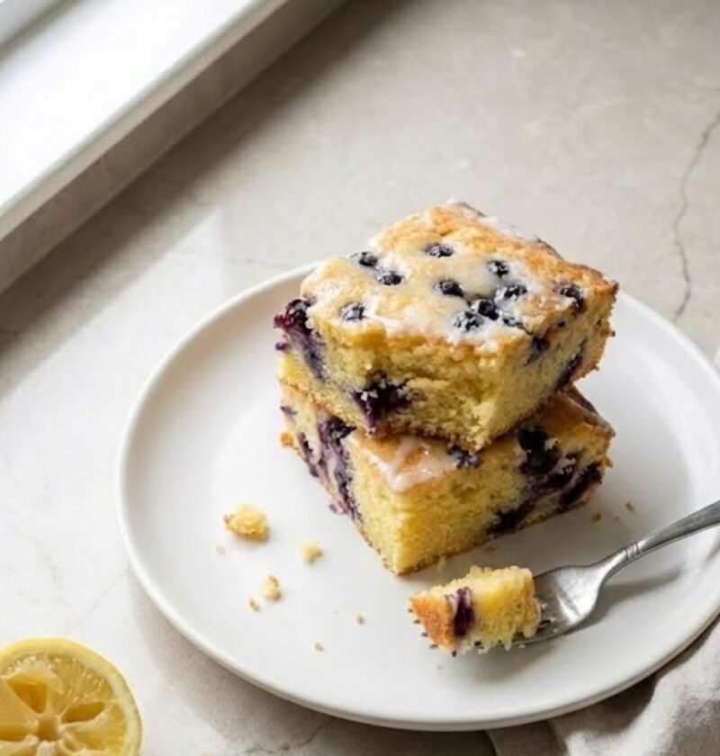 Mary Berry Lemon and Blueberry Traybake Recipe