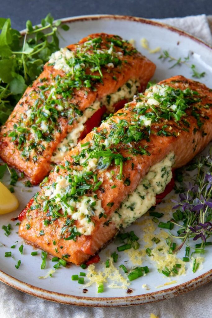 Mary Berry Salmon with Cream Cheese and Peppers Recipe