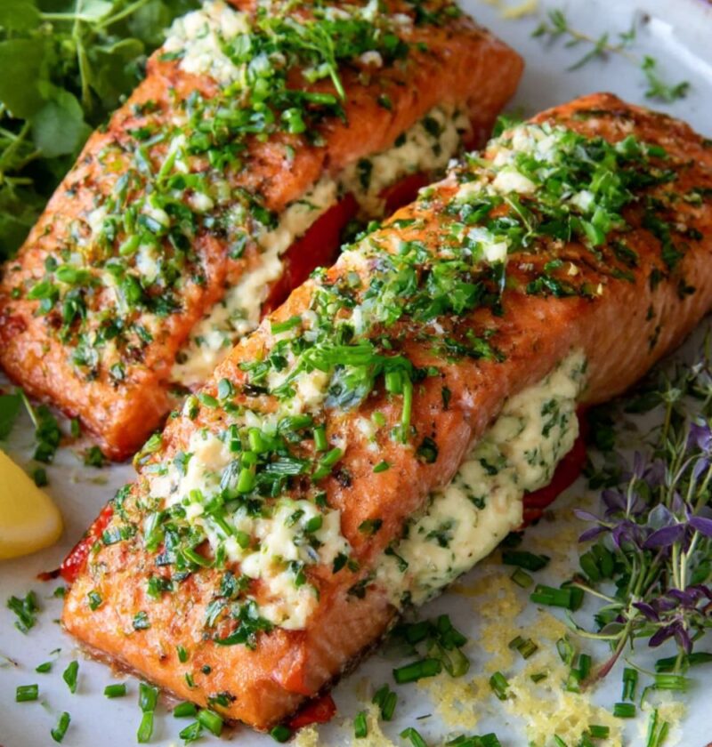 Mary Berry Salmon with Cream Cheese and Peppers Recipe