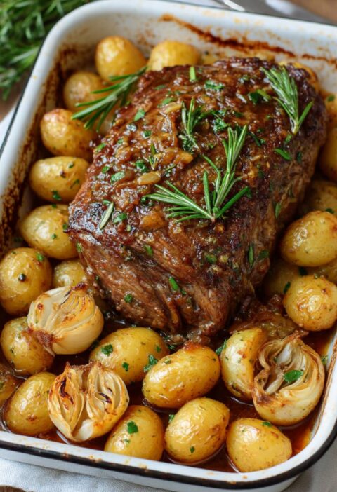 Mary Berry Slow Roast Lamb Shoulder with Potatoes Recipe