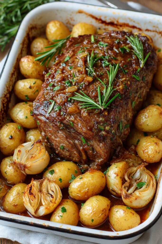 Mary Berry Slow Roast Lamb Shoulder with Potatoes Recipe