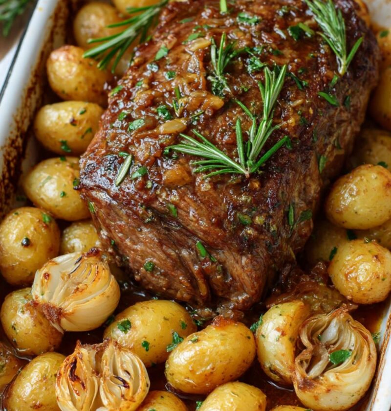 Mary Berry Slow Roast Lamb Shoulder with Potatoes Recipe